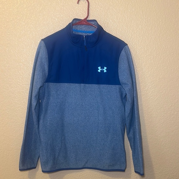 Under Armour Blue and Gray Zip Up Sweater - Picture 1 of 3